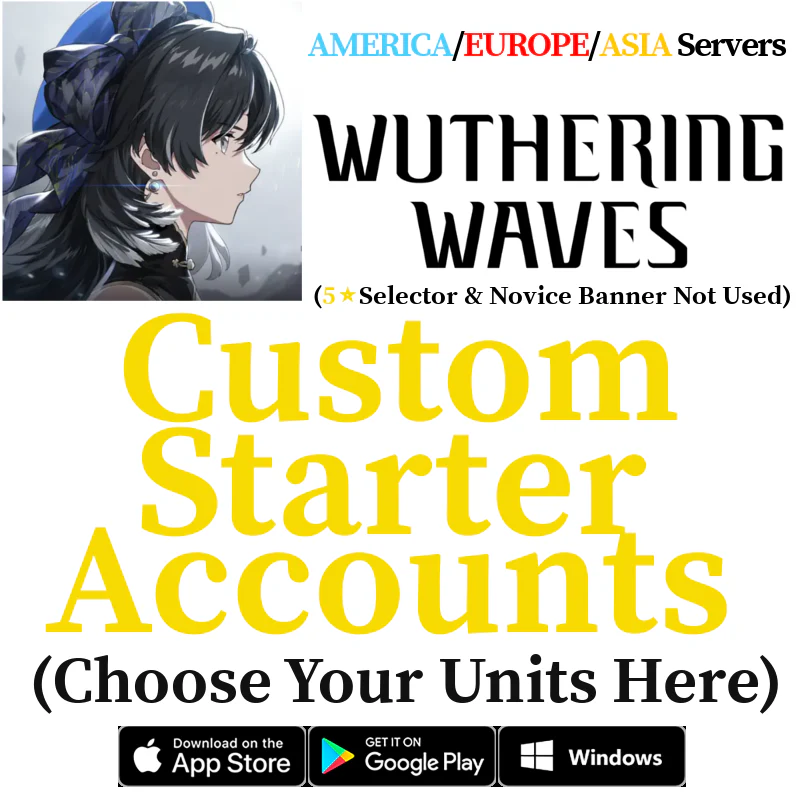 Wuthering Waves Reroll Account with Gems America Europe Asia