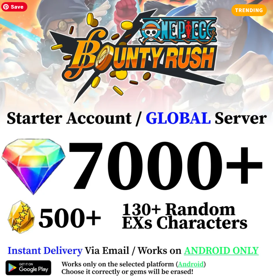 One Piece Bounty Rush 1 EX Starter Reroll Acc [Global - Android]