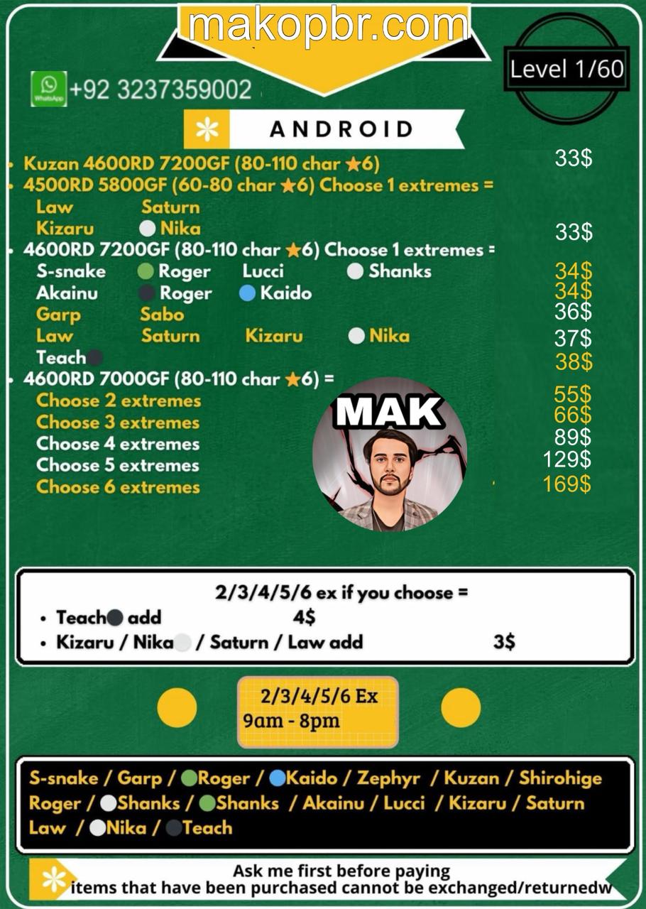 OPBR 1/2/3/4/5/6 Ex With 5000 Gems And 7000+ Frags