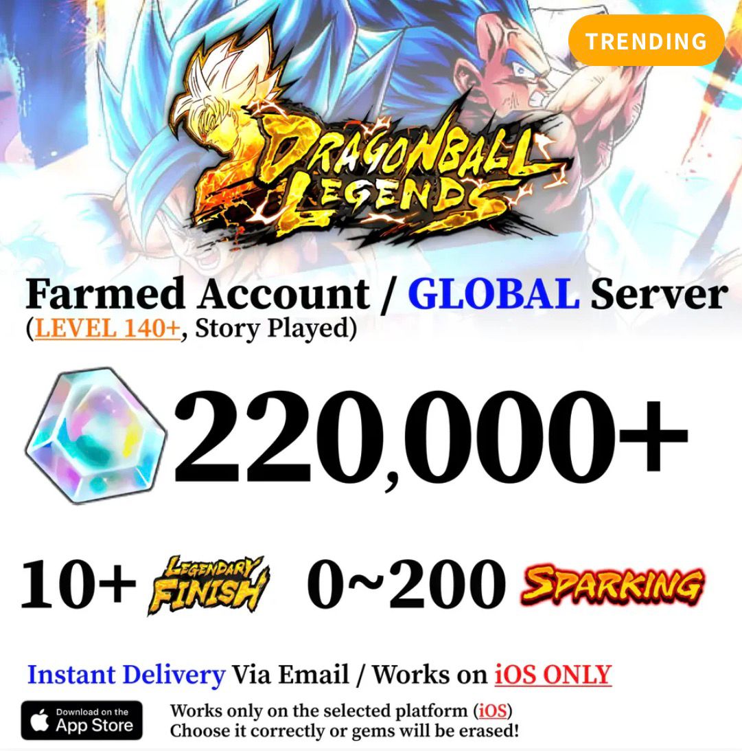 Dragon Ball Legends farmed account IOS